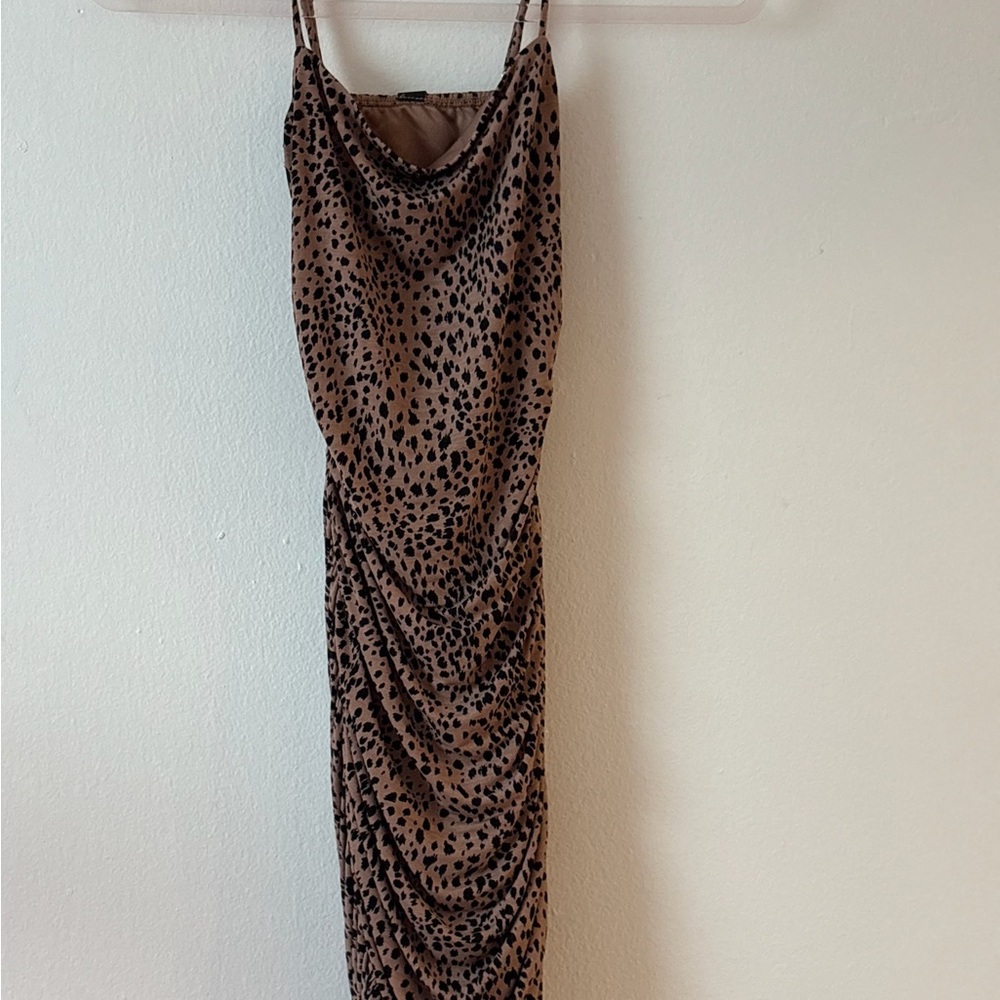 Windsor Spotted Brown Mini Dress
